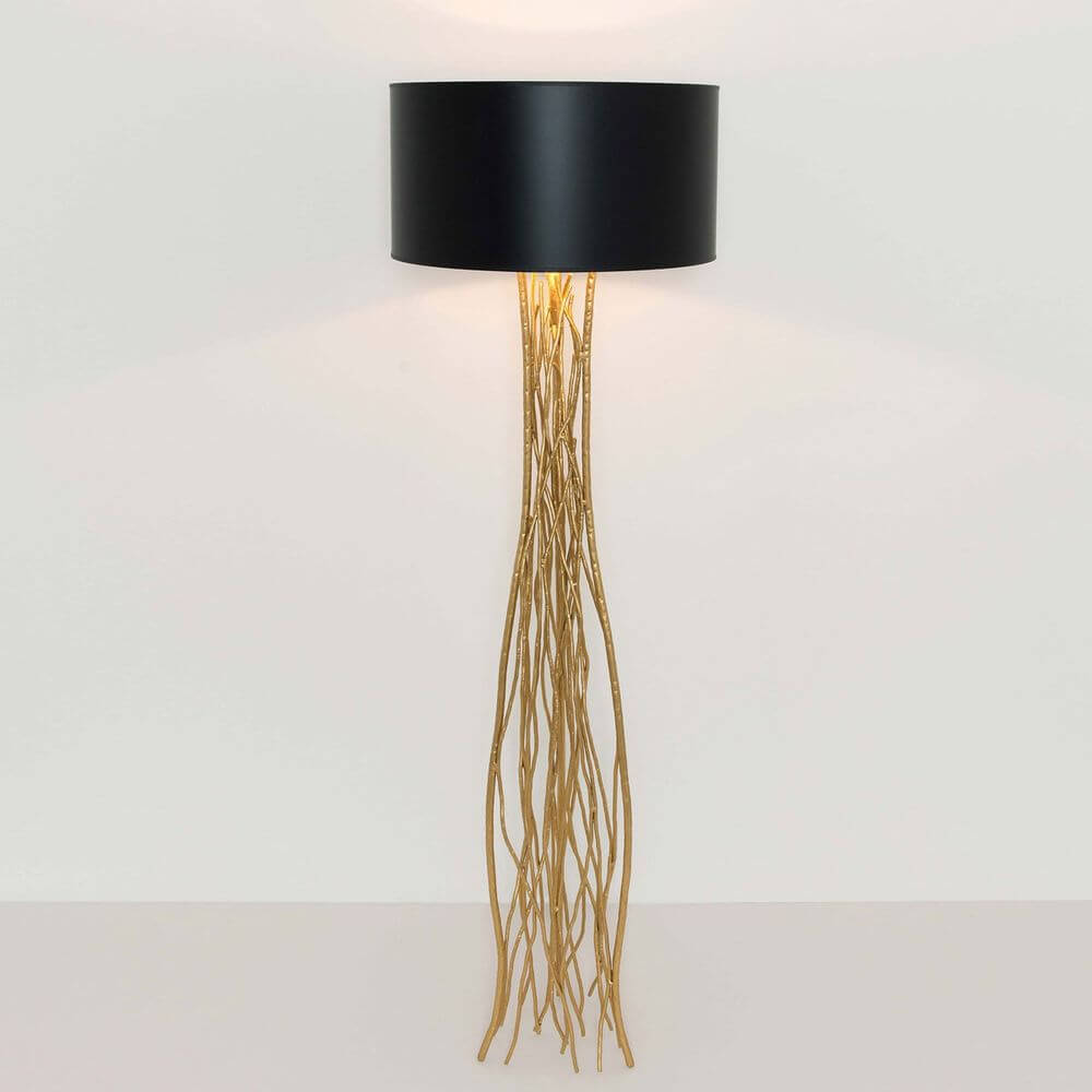 Stehleuchte Capri Metall Gold-Schwarz