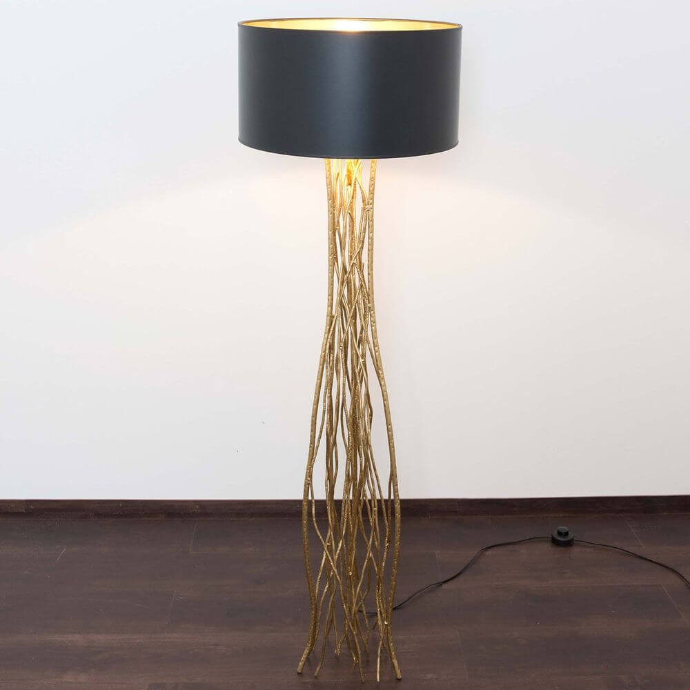 Stehleuchte Capri Metall Gold-Schwarz