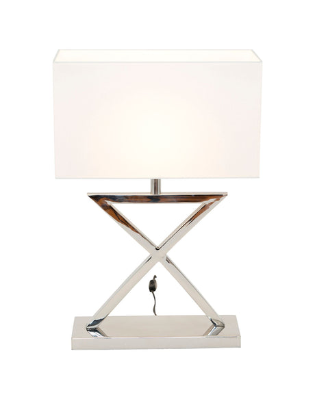 Tischlampe Integrato Seidenstruktur mit Schirm Rechteckig