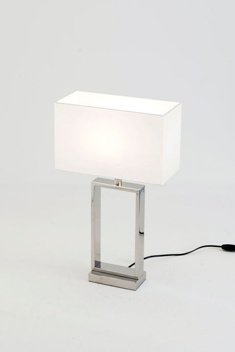 Tischlampe Sprazzo Seidenstruktur mit Schirm Rechteckig