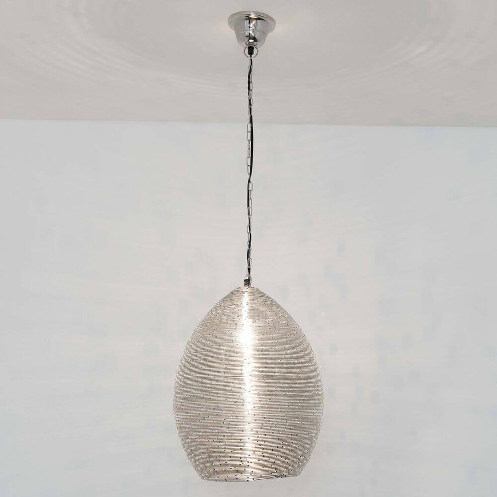 Pendelleuchte Colibri Stahldraht Vernickelt Silber mit modernem Design und eleganter Oberfläche.
