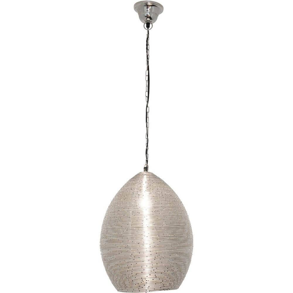 Pendelleuchte Colibri Stahldraht Vernickelt Silber in eleganter Form, ideal für moderne Innenräume.