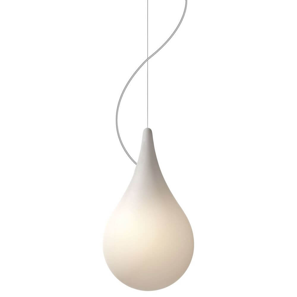 Drop-2S Pendelleuchte Ø 27cm Liquid-Light Weiß in eleganten Tropfenform, spendet warmes Licht.