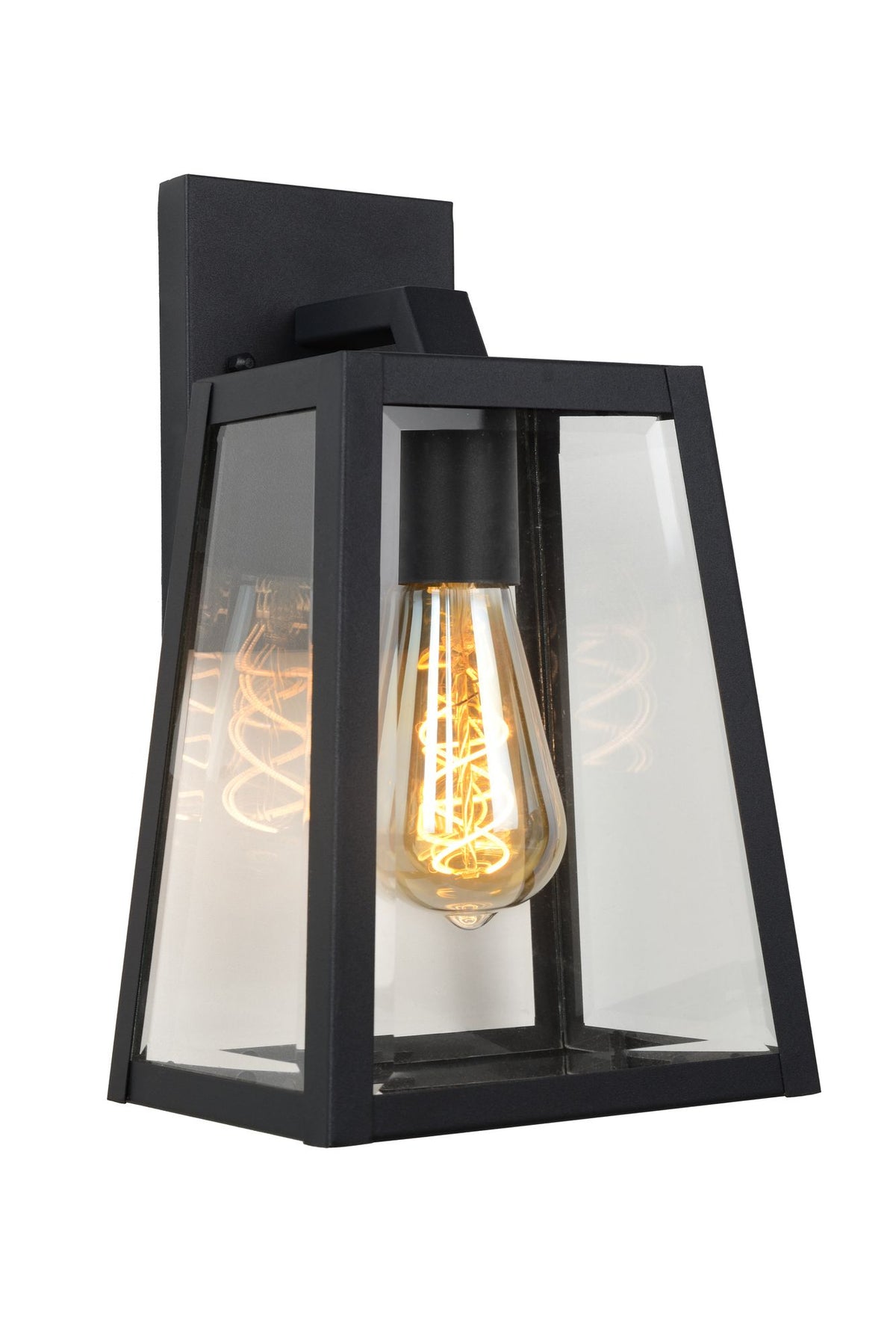 Matslot outdoor wall light country-style with glass shade 18cm black (2)