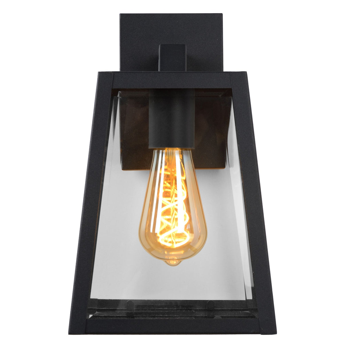 Matslot outdoor wall light country-style with glass shade 18cm black (4)