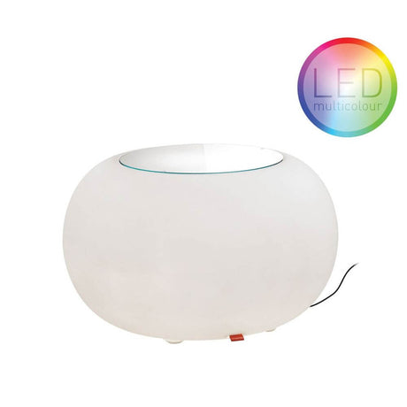 Moree Bubble Outdoor LED stół lub stołek w okrągłym designie z multicolour LED oświetleniem.