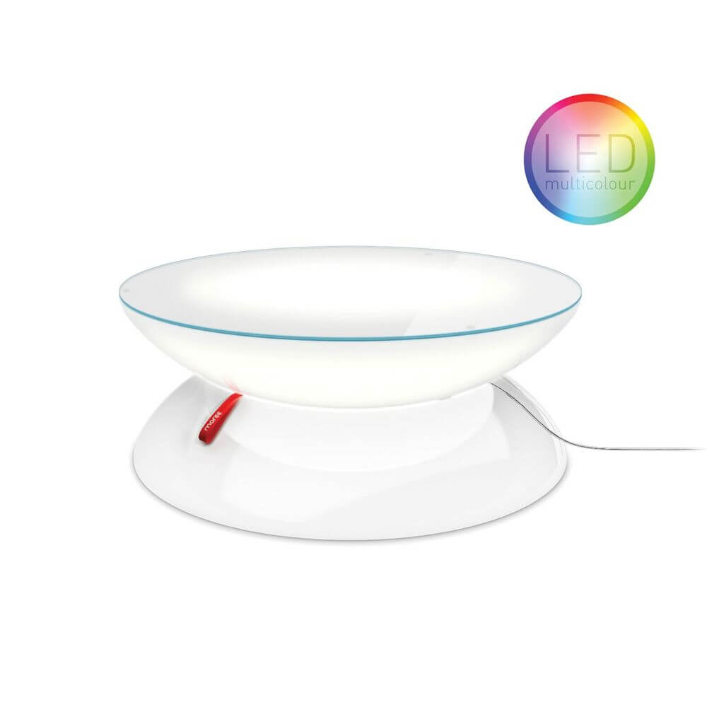 Moree Outdoor LED Tisch Lounge mit multicolor LEDs und Funk-Fernbedienung für den Außenbereich