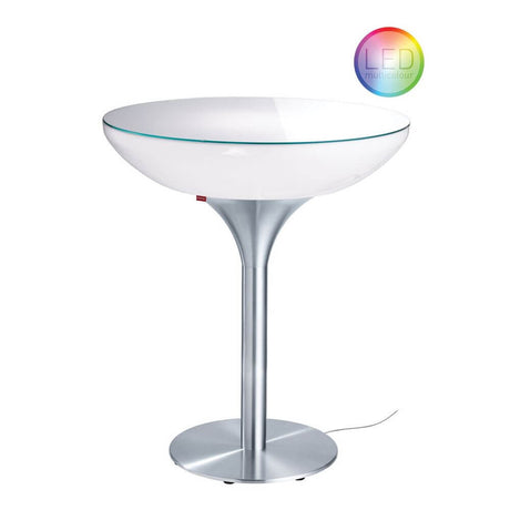 Stół LED Moree Lounge Table LED Pro 105 cm z wielokolorowym oświetleniem LED i nowoczesnym designem.