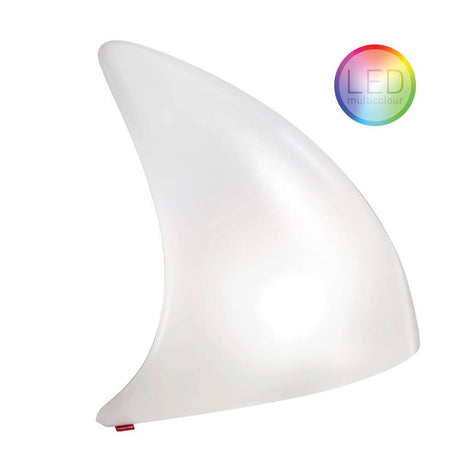 Moree LED Shark batteridrevet dekorativt lys med farveskift IP44 i hvid-gennemsigtig plast.