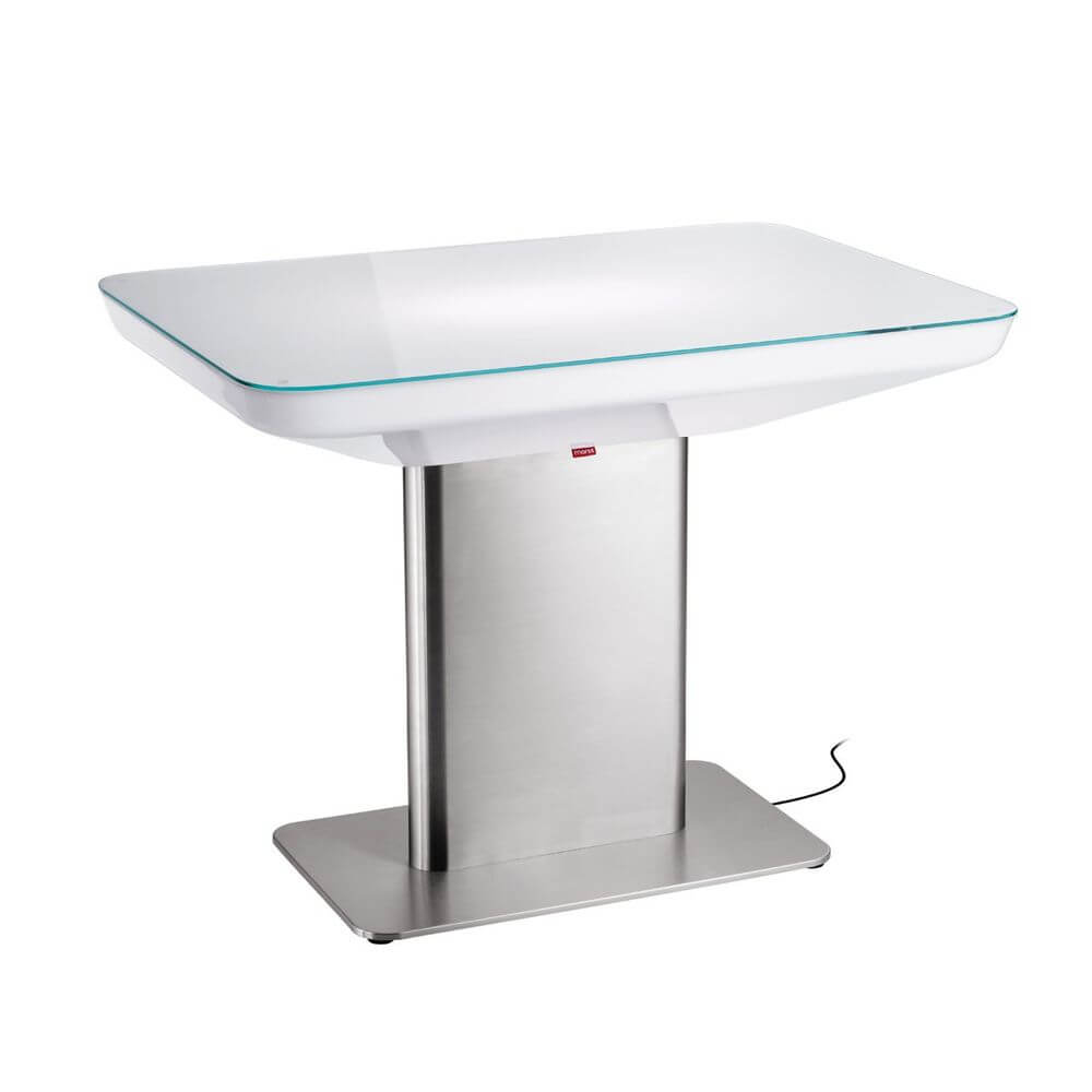 Moree Studio75 Outdoor Tisch (S14d) aus hochwertigem Design mit modernem Edelstahlfuß und stylishem Glasoberfläche.