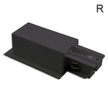 3-Phasen Einbau Seiten-Einspeisung Schutzleiter rechts Schwarz für die Einbau-Variante unserer 3-Phasen Stromschiene.