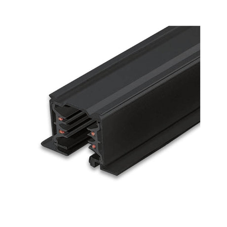 3-phase recessed track 2m black, detail view of the black recessed track for electrical circuits.