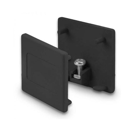 3-Phasen Endkappe Schwarz aus Kunststoff für Stromschienen, inkl. Schraube, für sicheren Abschluss.