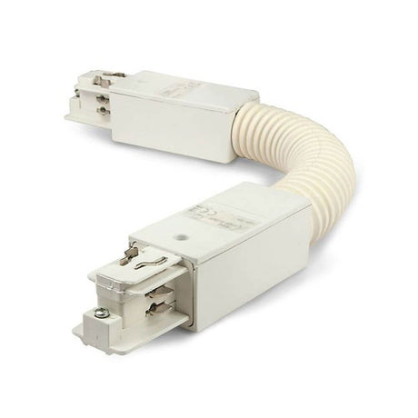 3-phase flexible connector white 300 mm with flexible arm and power feed options on both adapters.