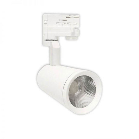 3-Phasen LED Strahler 1150lm 15W 4000K neutral Weiß - eleganter LED-Schienenstrahler in Weiß.