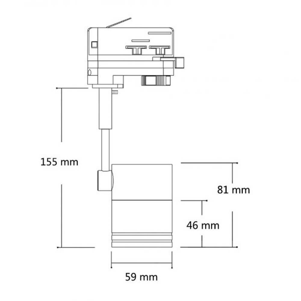 3-Phasen Strahler GU10 dreh- & schwenkbar Weiß