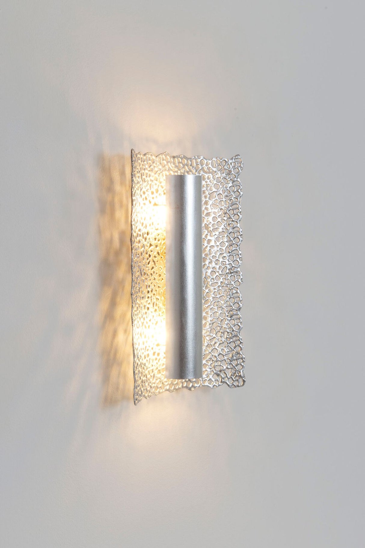 Wandlampe Utopistico 2-flammig mit Blende 27x10cm Silber