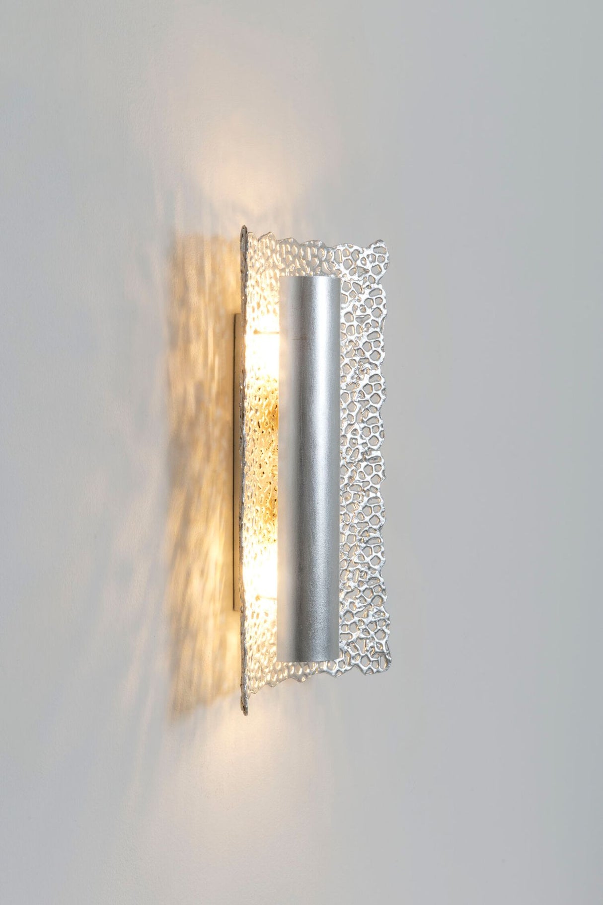 Wandlampe Utopistico 2-flammig mit Blende 27x10cm Silber
