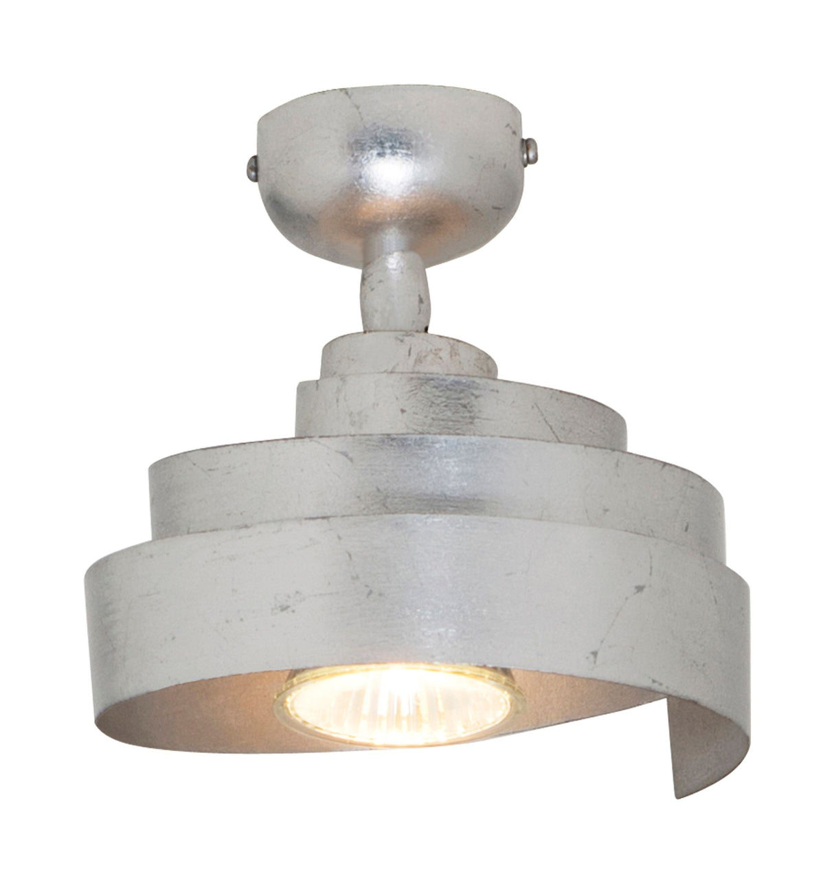 Plafoniera faretto Banderole con snodo a sfera rotonda Ø 14 cm argento
