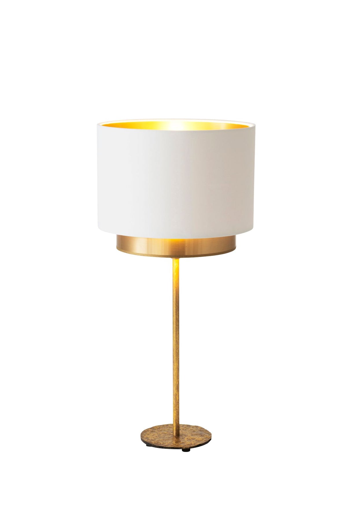 Lampada da tavolo Mattia rotonda Perla Silk con paralume