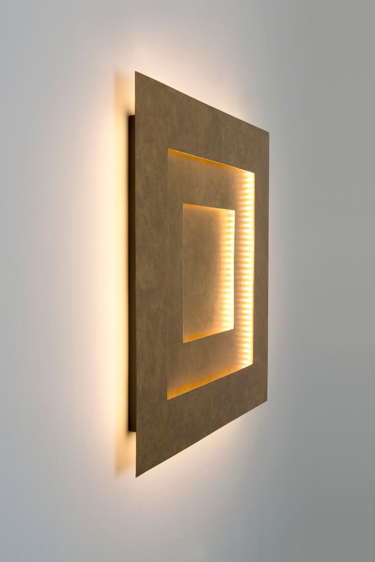 LED-væglampe Masaccio Quadrato dæmpbar 80x6cm guld