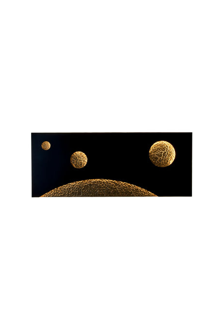 LED-Wandlampe Galassia dimmbar, gehämmertes Gold-Design, 150x4cm, moderne Wandleuchte mit strukturierter Oberfläche
