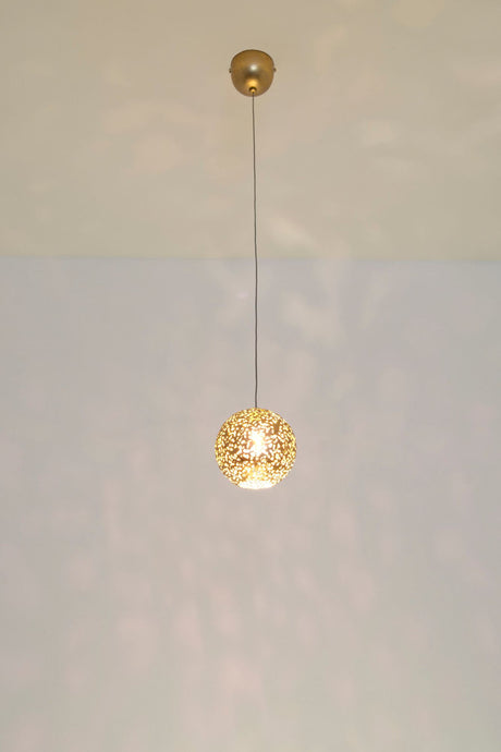 Hängeleuchte Cappuccino Halogen Rund Ø 13cm Gold