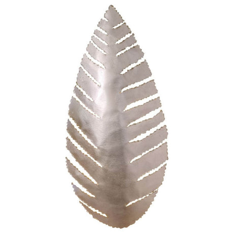 Decoratief blad van zilverkleurig metaal, ideaal voor modern vormgegeven interieurs.