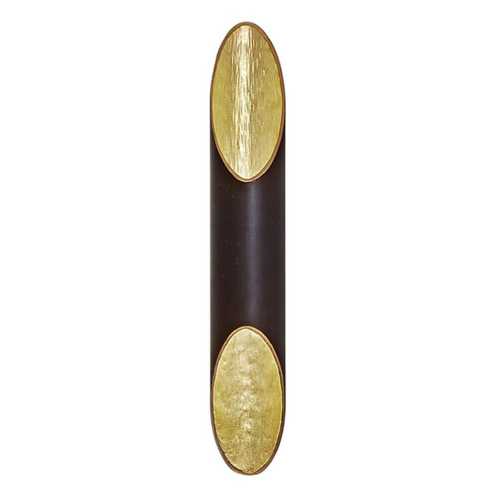 Wandleuchte 2-flammig Organo Eisen Anthrazit-Gold – schlanke Wandlampe mit goldenen Einsätzen, modernes Design