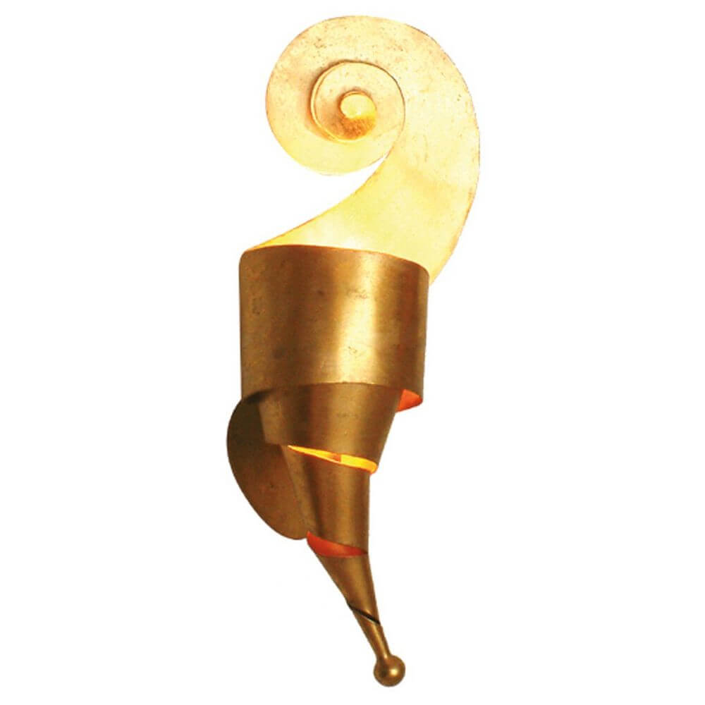Wandleuchte Innovazione Rechts Eisen Gold mit spiralförmigem Design und goldener Oberfläche