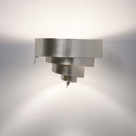 Væglampe Banderole jern sølv, elegant væglampe lavet af sølvjern i spiralform.