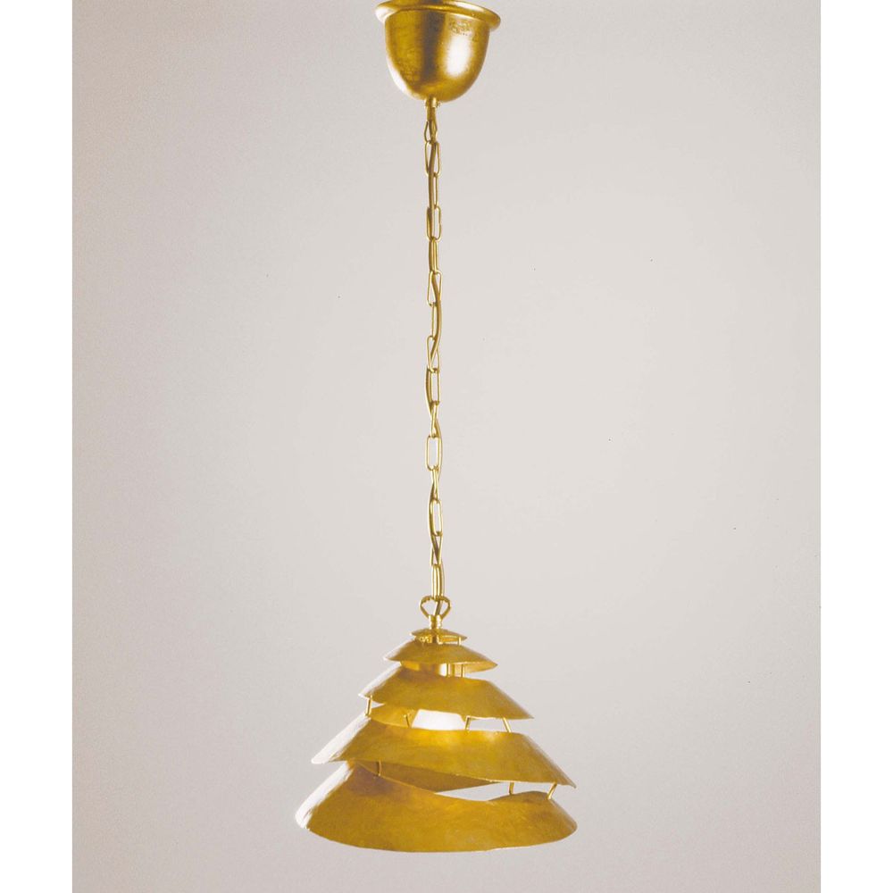 Pendelleuchte Snail One aus Eisen in Gold, elegantes Design für stilvolle Innenräume.
