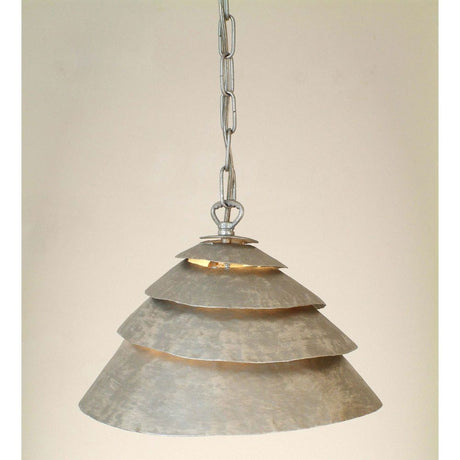 Pendant light Snail One Iron Silver, modern and stylish hanging light made of silver iron with a layered design.