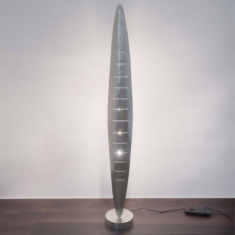 Lampadaire à 6 lampes Daniele en fer argent-noir-brun avec un design moderne et une lumière élégante.