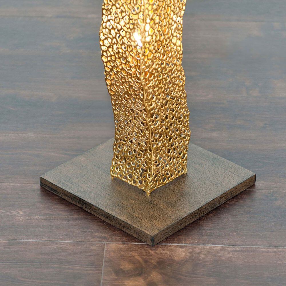 Stehleuchte 7-flammig Odissea Eisen Gold-Braun-Schwarz mit goldener Leuchtelement und stabiler Basis.