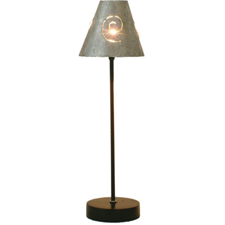 Bordlampe Piccola Schermo jern sort-sølv med kreativ lampeskærm lavet af jern i sort-sølv.