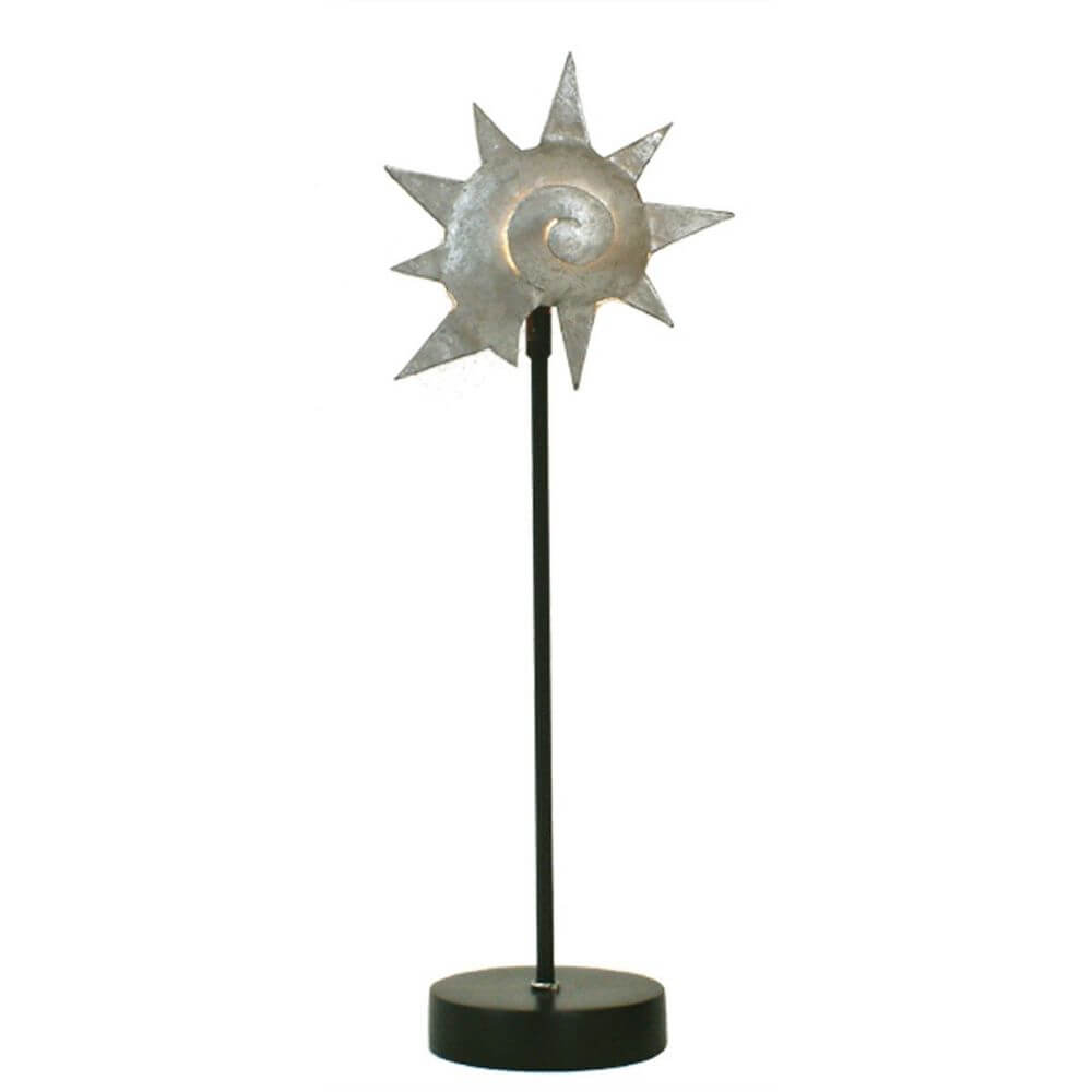 Tischleuchte Piccola Lumache Eisen Schwarz-Silber mit einzigartigem Design und stilvollem Look aus Metall.
