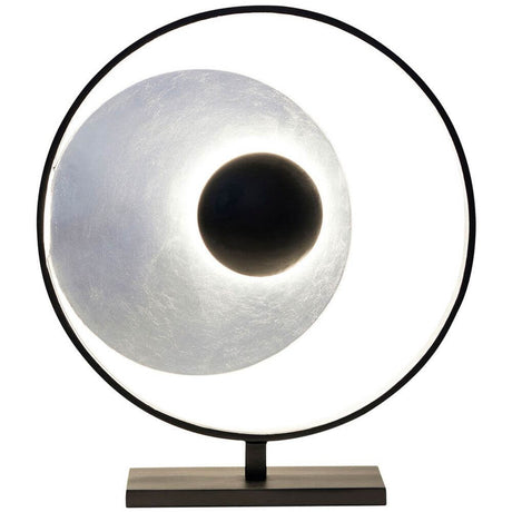 Lampada da tavolo a 4 luci Satellite ferro nero-argento con design moderno e luce elegante