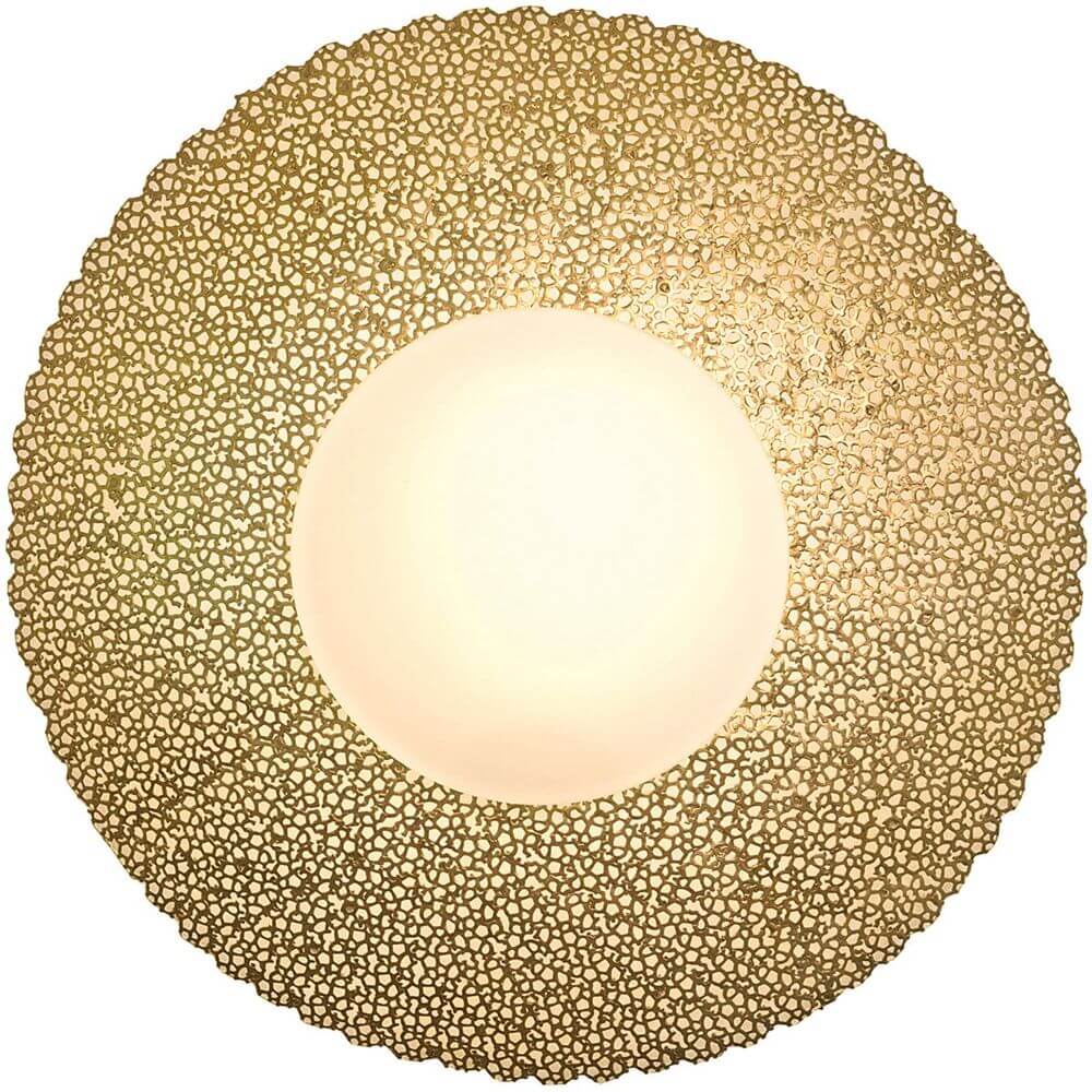 Wandleuchte Utopistico Grande aus Eisen und Glas in Gold, 2-flammig, dekorativ und stilvoll.