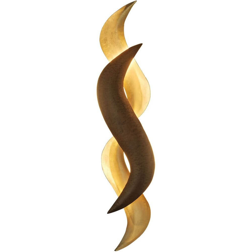 Wandleuchte 4-flammig Corallo Eisen Braun-Schwarz-Gold in elegantem, geschwungenem Design.