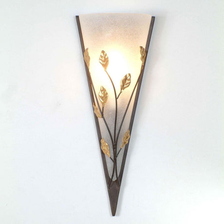 Wandleuchte Nativo Eisen-Glas Braun-Schwarz-Gold