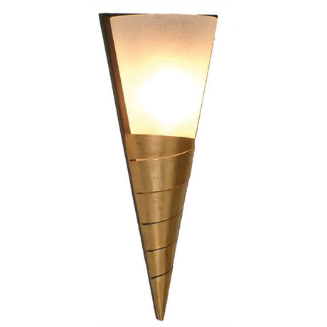 Wall light Innovazione iron-glass brown-black-gold in a modern, conical shape with warm light.