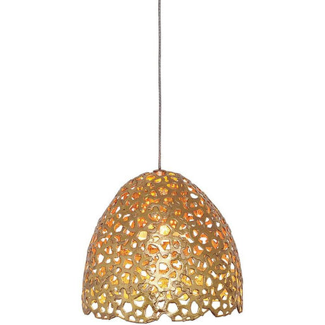 Lily Grande iron gold pendant light with a delicate gold-colored lampshade, suitable for track systems.