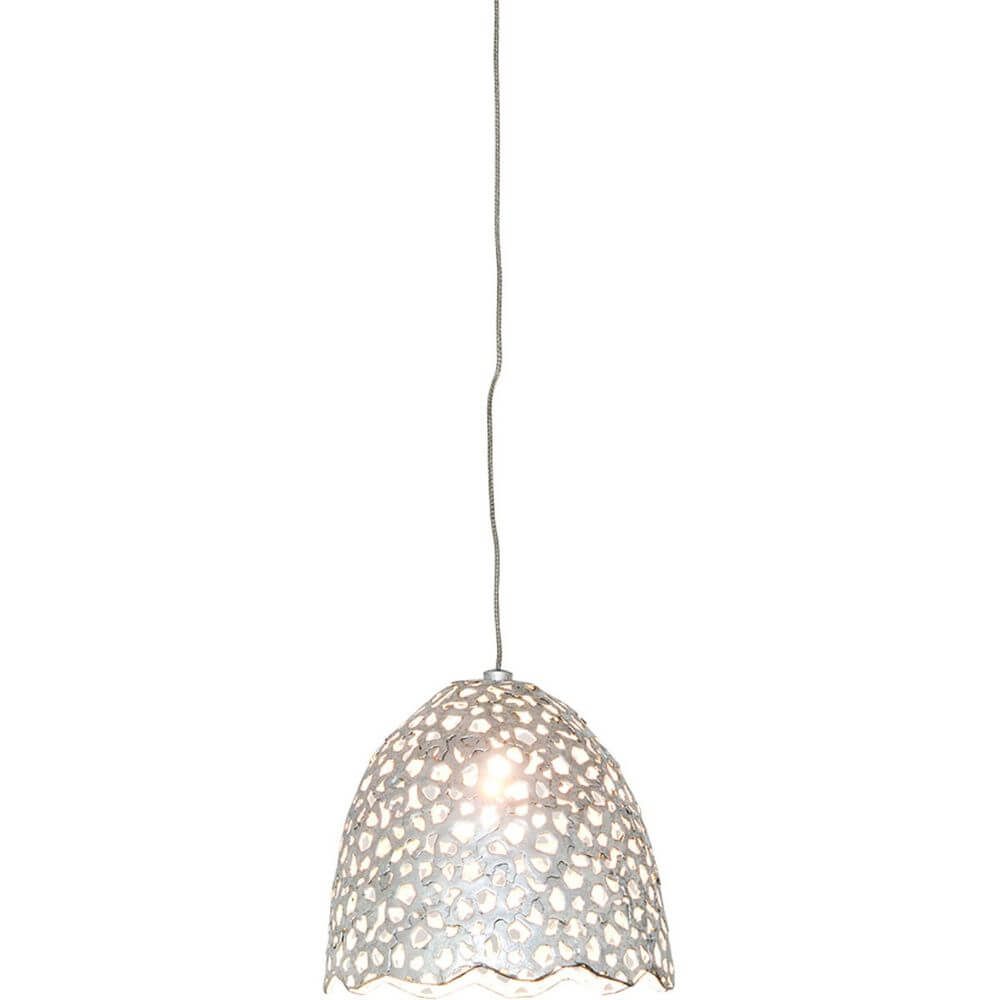 Pendelleuchte Lily Grande Eisen Silber in elegantem Design mit filigranem Lampenschirm