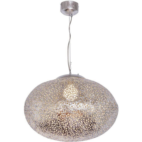 Lampa wisząca Utopistico żelazo srebrny z dekoracyjnym wzorem światła i eleganckim designem do każdego wnętrza