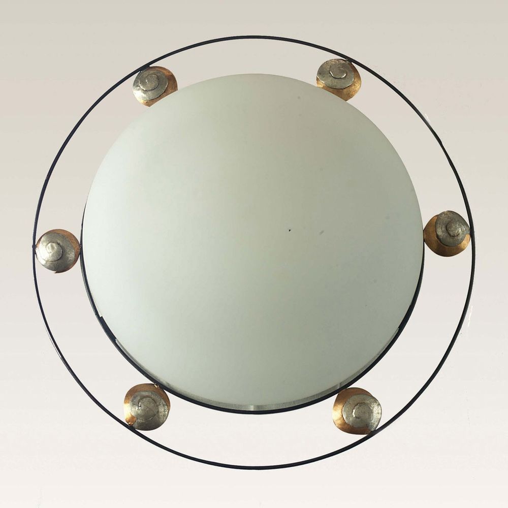 Deckenleuchte 2-flammig Snail Three Eisen Braun-Gold-Silber im modernen Design mit runder Glasscheibe.