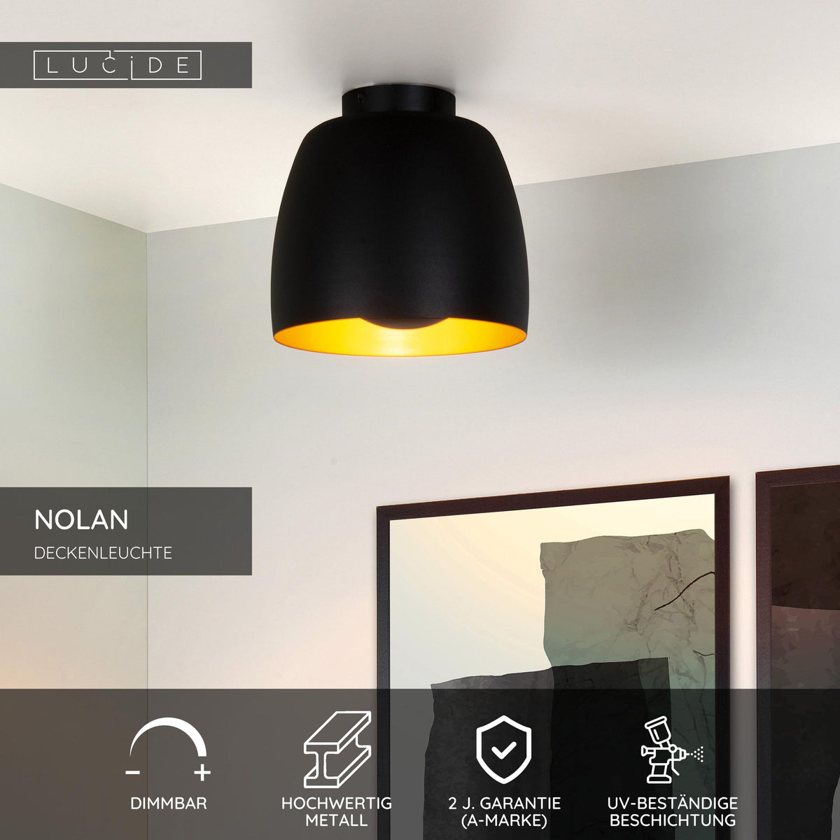 Lampa sufitowa Nolan półokrągła Ø 24 cm czarna (4)