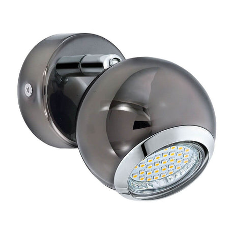 Bimeda Spot Ø 7cm nickel-noir, chrome – applique moderne avec élégante finition chromée.