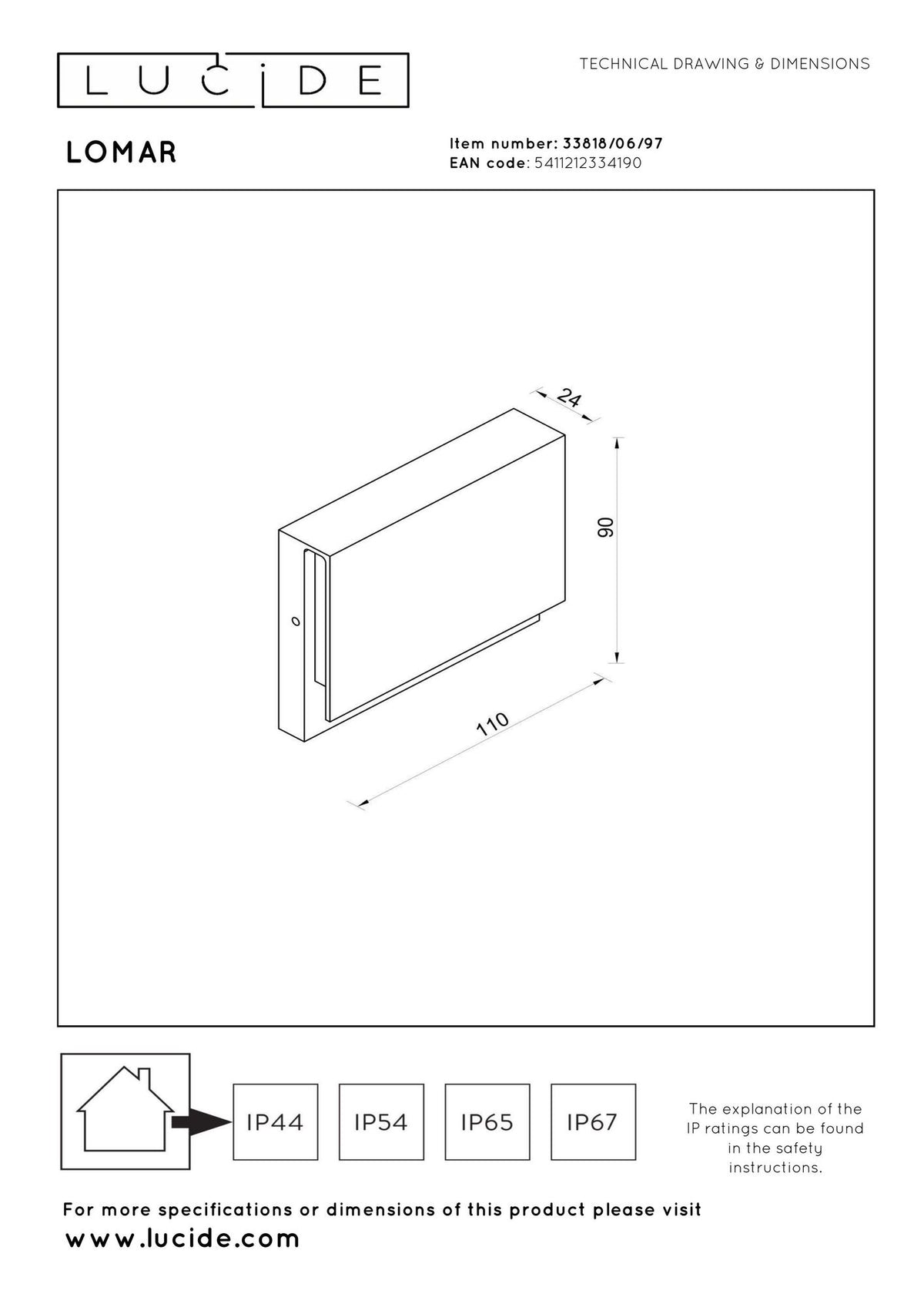 LED-Außenwandleuchte Lomar IP54 Rostfarben 11cm (2)