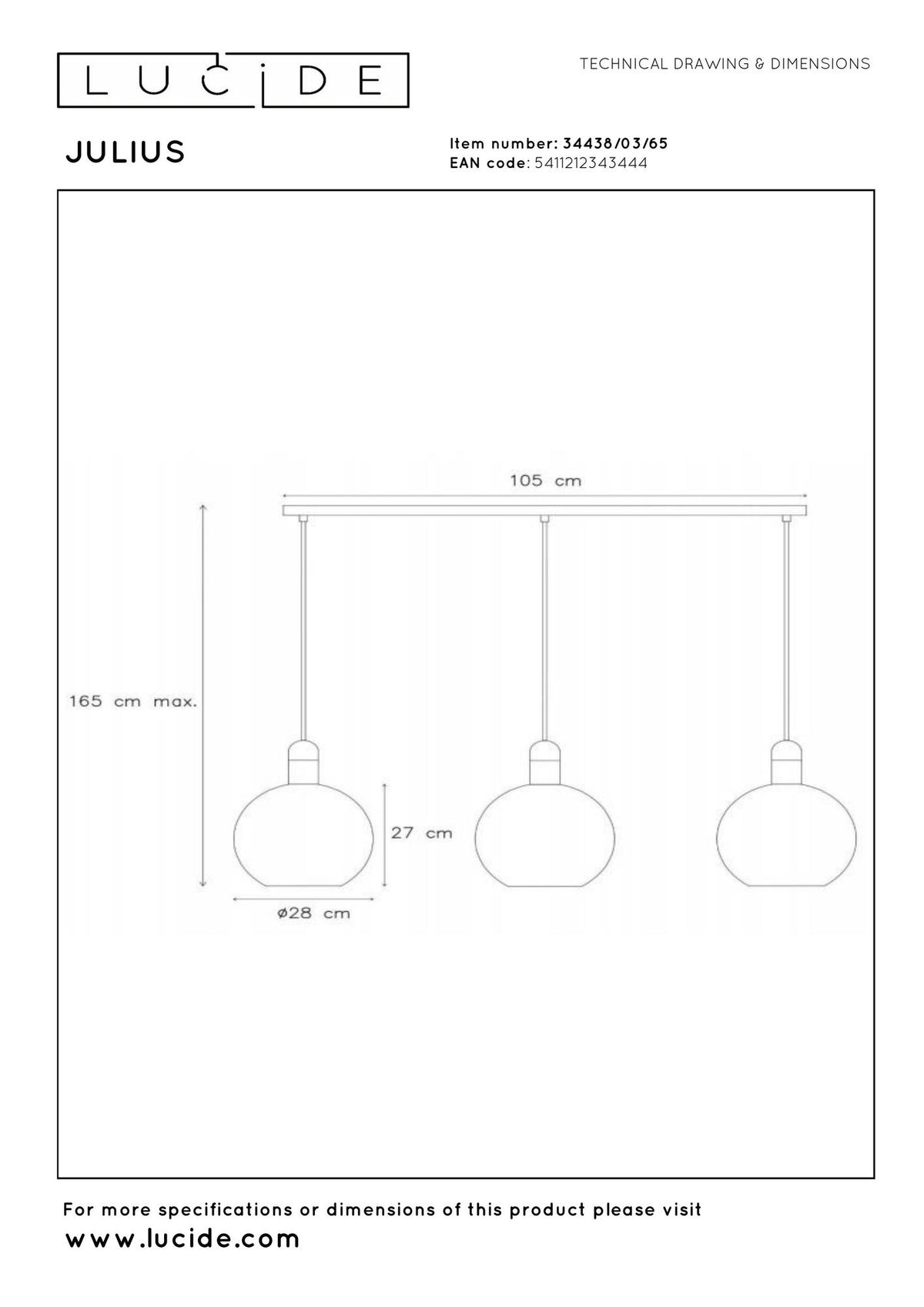 Pendelleuchte Julius 3-flammig Glas Rauchgrau (5)